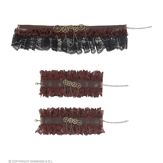 steampunk kanten choker & manchetten