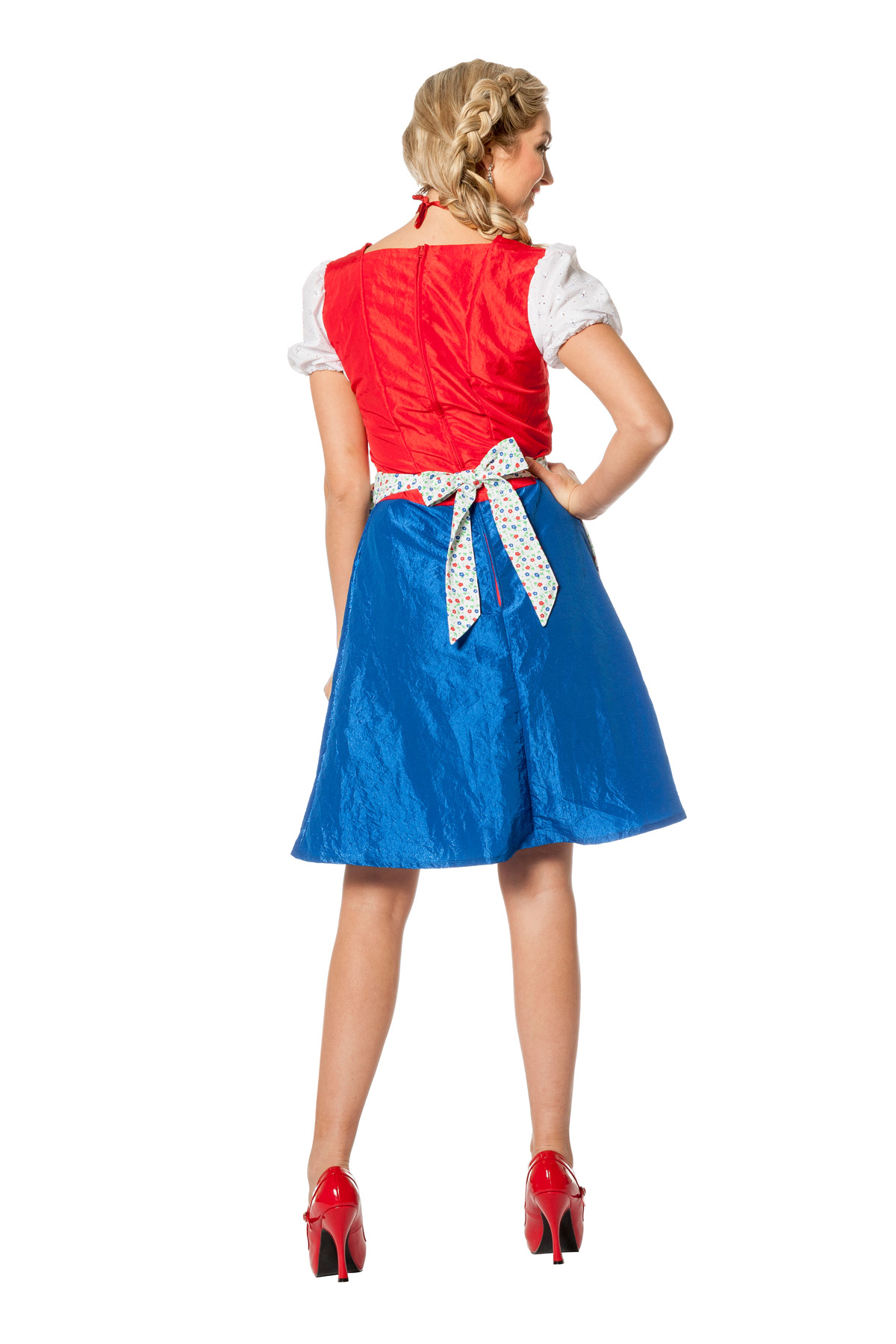 Dirndl jurk rood/blauw