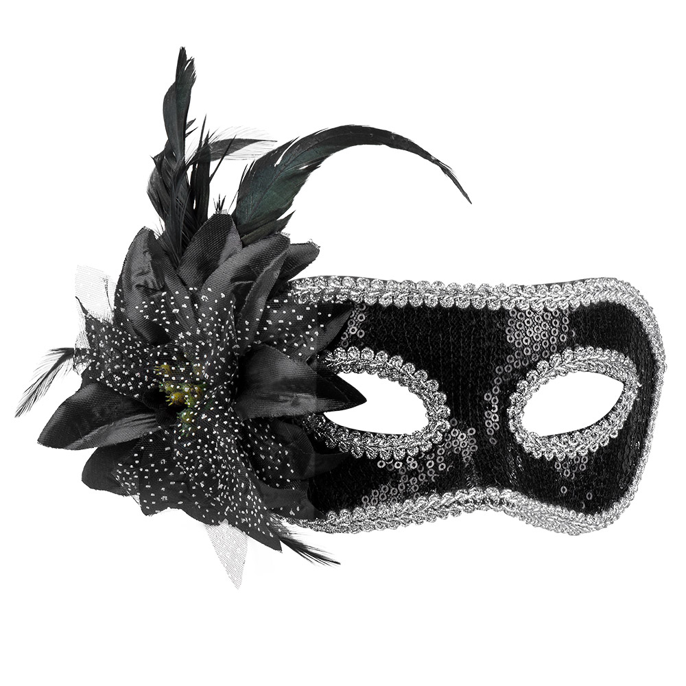 St. Oogmasker Venice fiore zwart