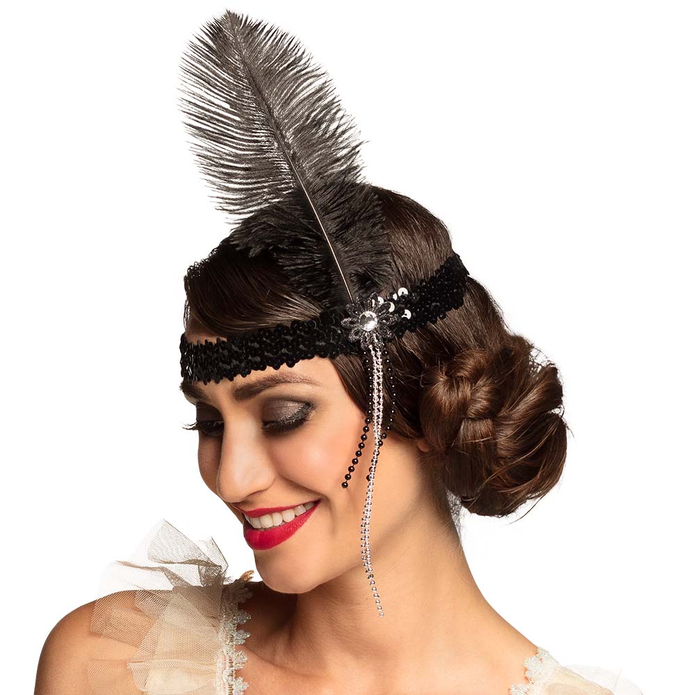 St. Hoofdband Flapper zwart