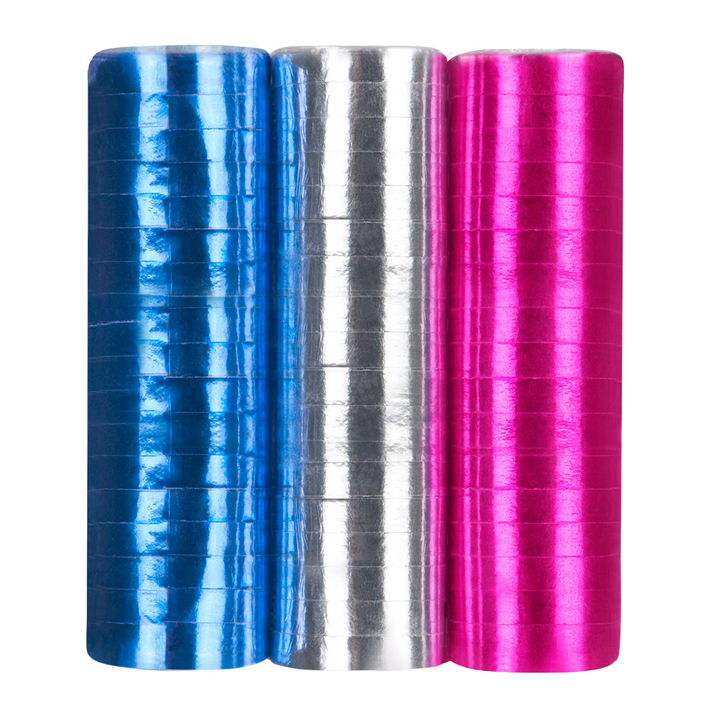 Set 3 Rollen papieren serpentines Disco 3 kleuren (4 m)