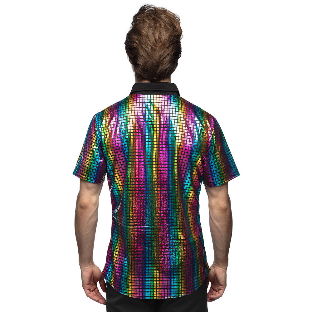 Shirt Disco Diamond regenboog (M)