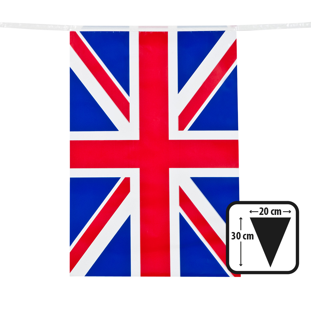 St. PE vlaggenlijn (rechthoekig) Union Jack (30 x 20 cm)(10 m)