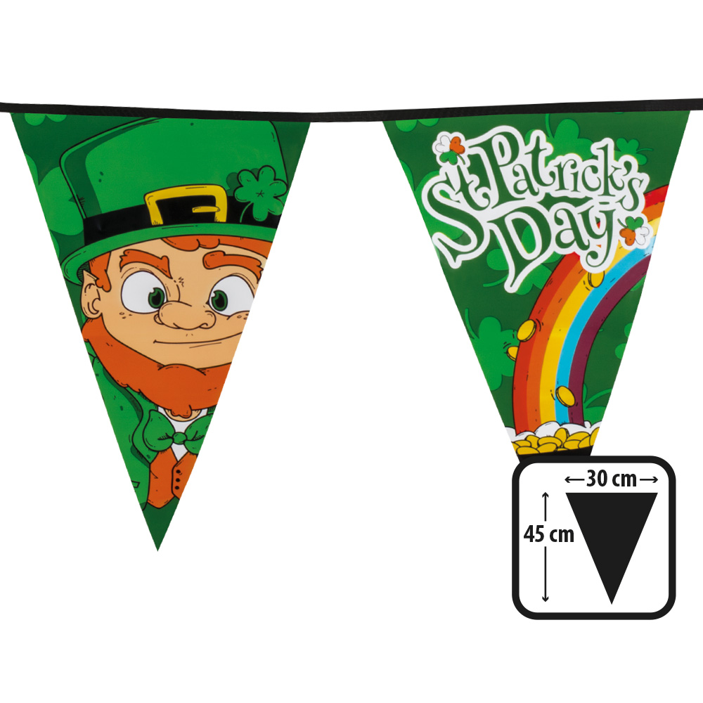 St. PE reuzenvlaggenlijn St Patrick's Day (45 x 30 cm)(8 m)