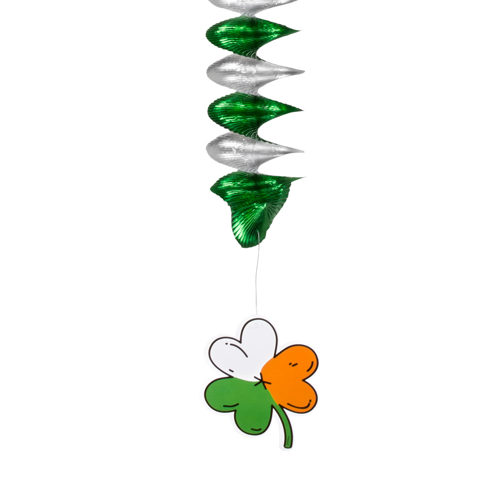 Set 3 Decoratiespiralen St Patrick's Day dubbelzijdig 3 designs (60 cm)