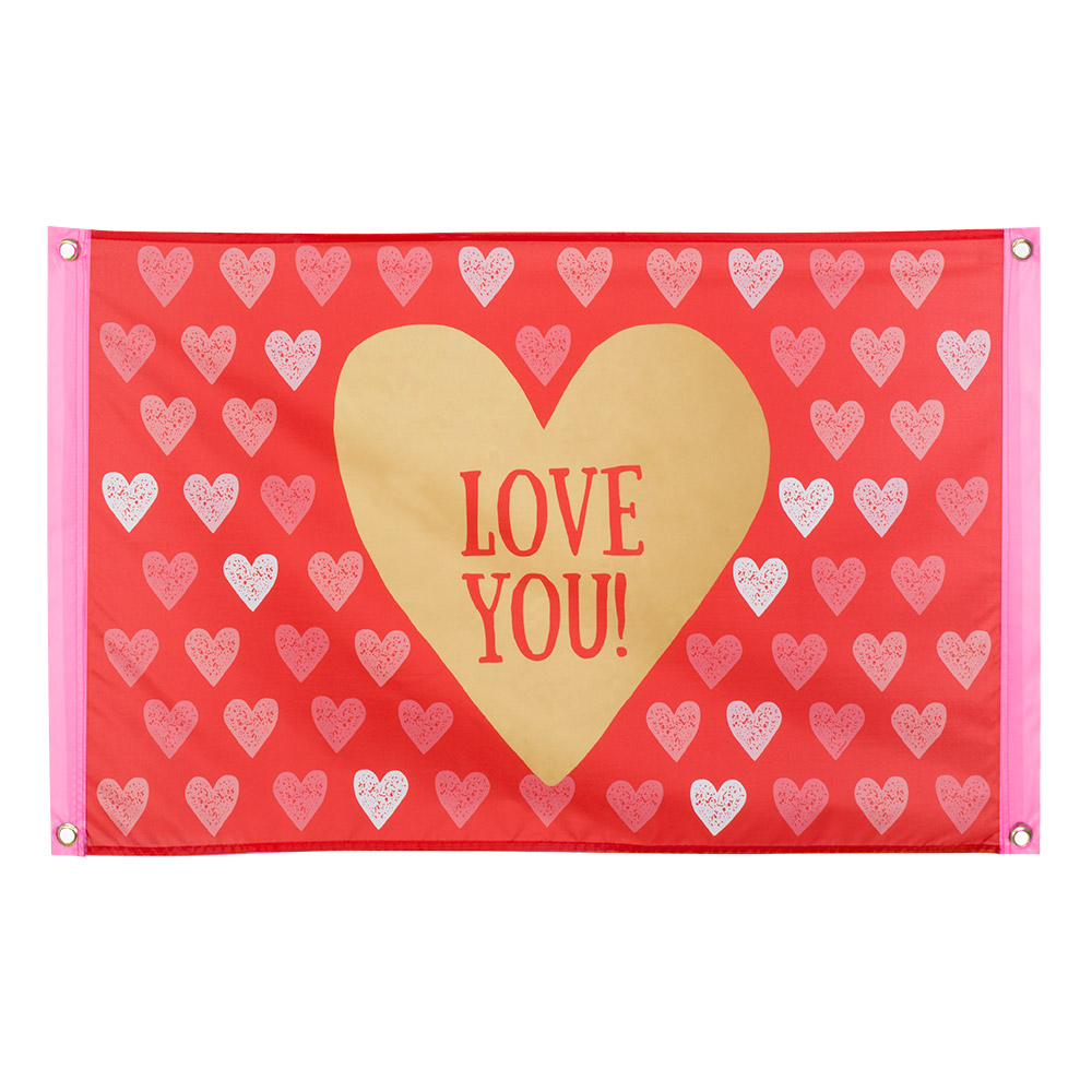 St. Polyester vlag 'LOVE YOU!' (60 x 90 cm)