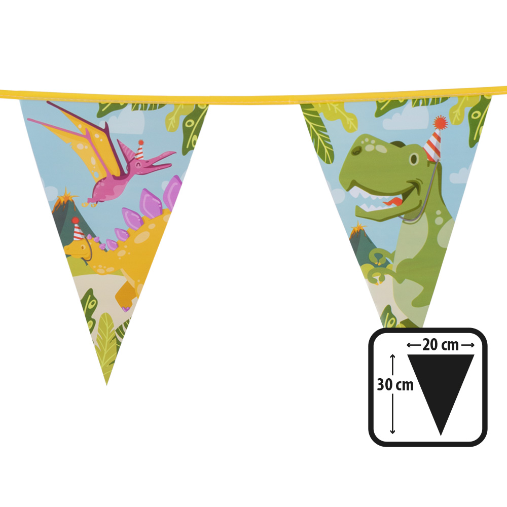 St. PE vlaggenlijn Dino party (30 x 20 cm)(6 m)