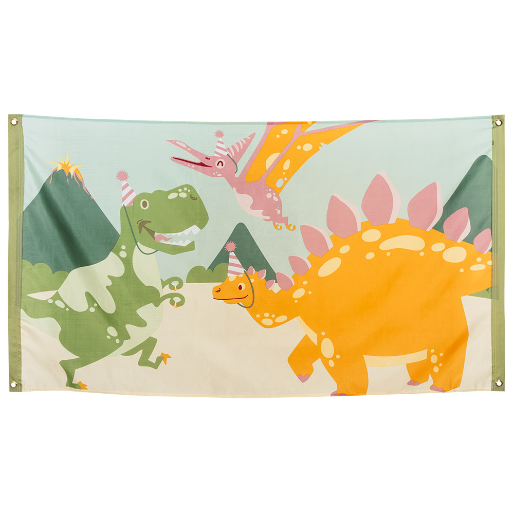 St. Polyester vlag Dino party (90 x 150 cm)