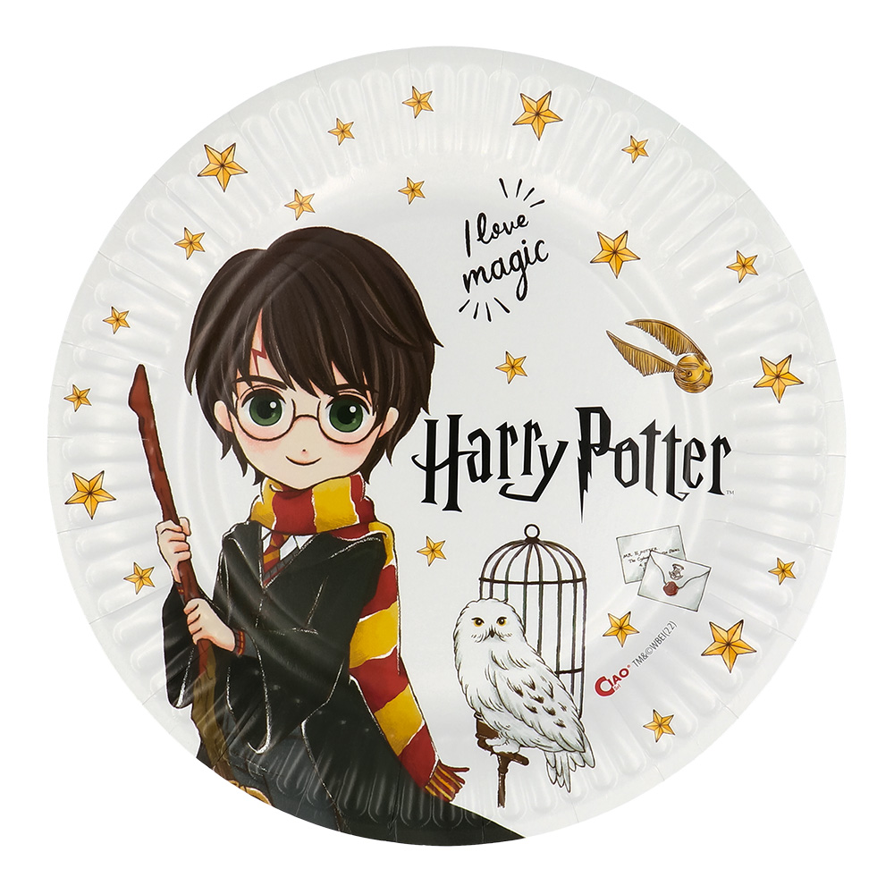 Set 8 Papieren bordjes Harry Potter (Ø 23 cm)