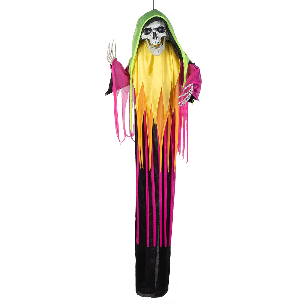 St. Hangdecoratie Flying neon reaper (120 cm)