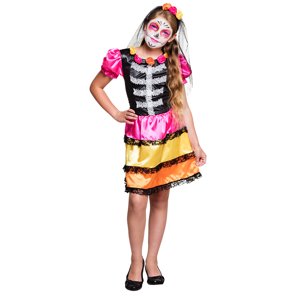 St. Kinderkostuum Niña Calavera (7-9 jaar)