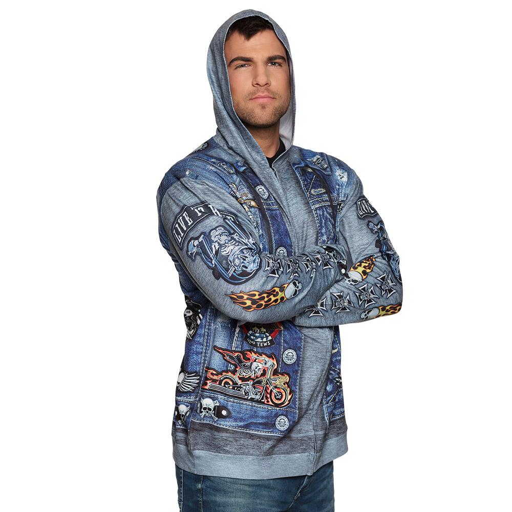 St. Fotorealistische hoodie Biker (M)