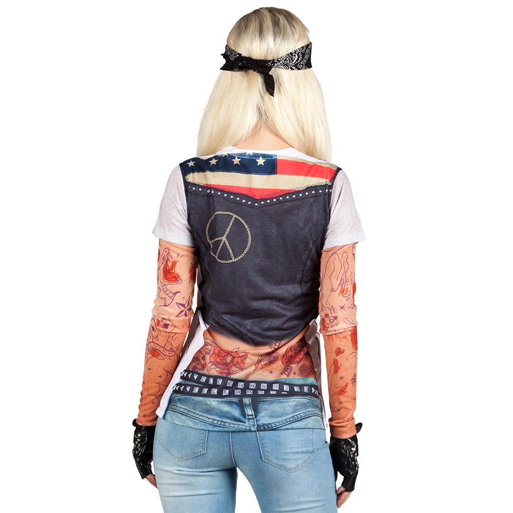 St. Fotorealistisch shirt Biker girl (M)