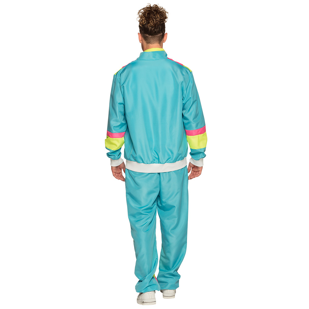 St. Trainingspak Retro dude neonblauw (L)