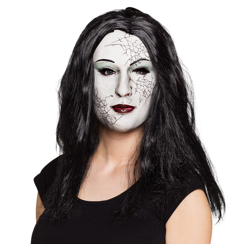 St. Latex gezichtsmasker Zombiemeisje met haar