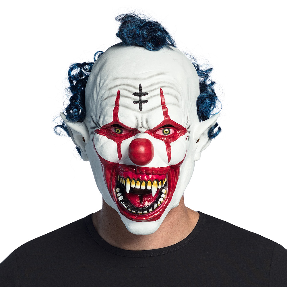 St. Latex hoofdmasker Vampier clown met haar