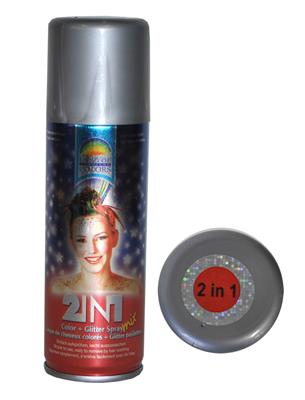 Glitterspray lichaam haar rood zilver