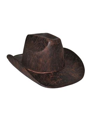 Cowboyhoed lederlook bruin