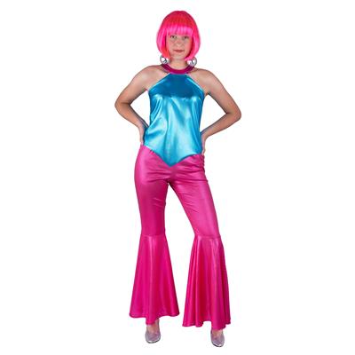 Roze pailletten glitter disco broek