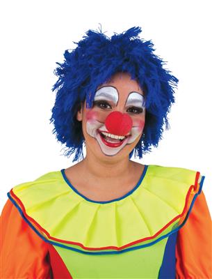 Pruik clown blauw