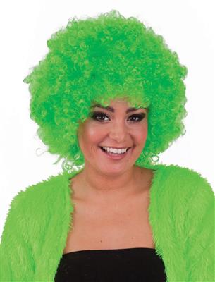 Pruik hippie afro groen