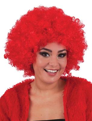 Pruik hippie afro rood