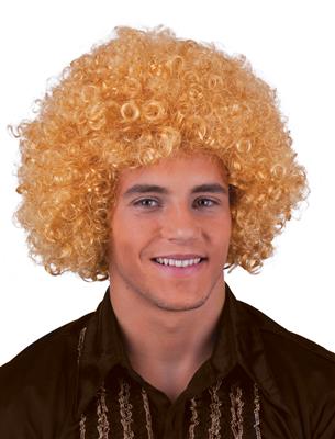 Pruik disco afro blond