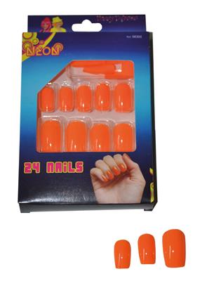 24 nagels fluo oranje