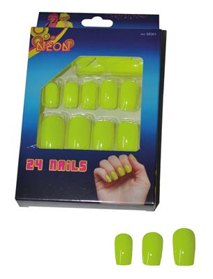 24 nagels fluo geel