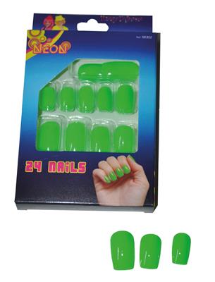 24 nagels fluo groen