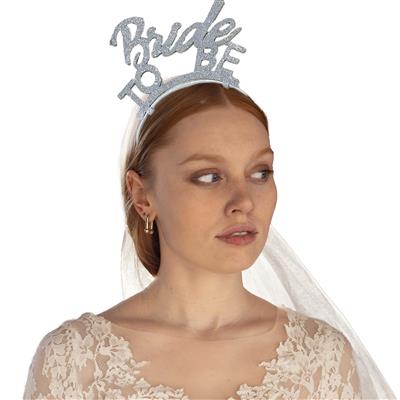 Diadeem met sluier Bride To Be