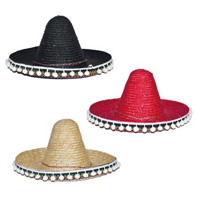 Mexicaanse hoed 25 cm kind 3 kleuren