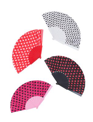 Waaier met polka dots 4 kleuren