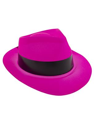 Hoed fluo roze plastiek