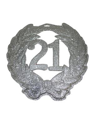 Wanddecoratie glitter 21 jaar