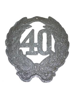 Wanddecoratie glitter 40 jaar