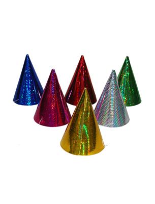 6 partyhoedjes glitter