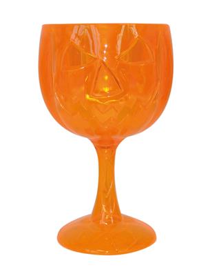 Wijnglas pompoen 18 cm oranje