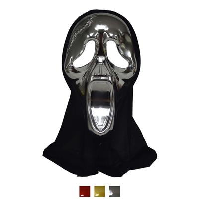 Masker Scream met kap metallic 3 ass