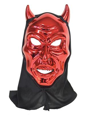 Masker duivel rood metallic