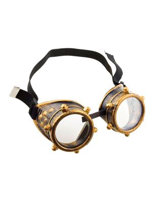 Bril steampunk goud