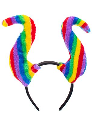 Diadeem met hoorns regenboog