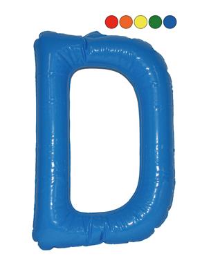 Opblaasbare letter D 35 cm 5 ass