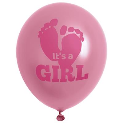 12 Roze ballonnen 12" Baby Girl