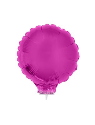 Folieballon 11" met stokje rond fuchsia