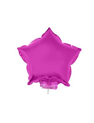 Folieballon 11" met stokje ster fuchsia