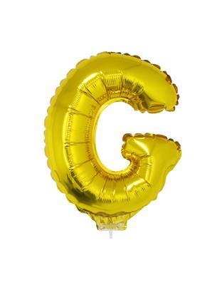 Folieballon 16" met stokje letter G goud