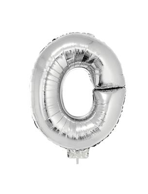 Folieballon 16" met stokje letter O zilver