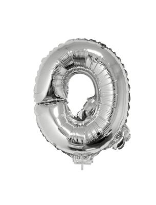 Folieballon 16" met stokje letter Q zilver