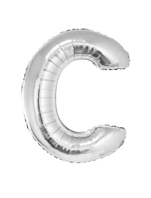 Folieballon 40" letter C zilver